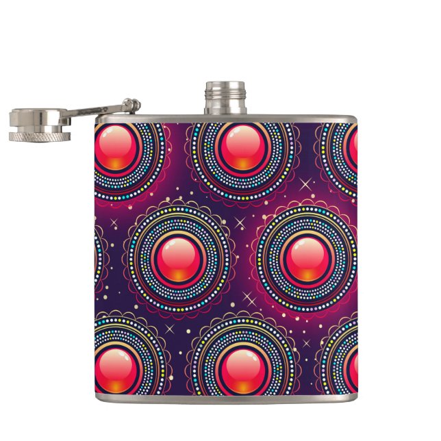 Artsy Circle Pattern Flask (Opened)
