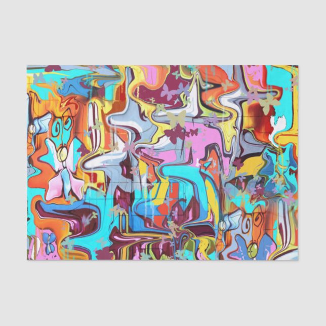 Artsy colorful abstract print  tissue paper (Front)