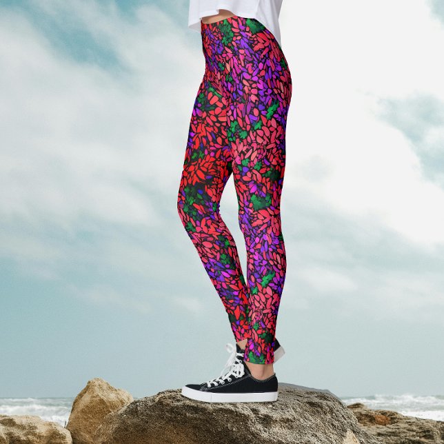 Artsy Colorful Plants Botanical Floral Watercolor Leggings (Creator Uploaded)