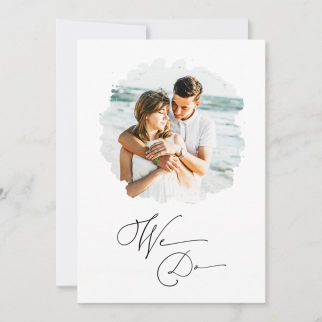 *~* Artsy Couple PHOTO RSVP + QR  AR6 Wedding Invi Invitation (Front)