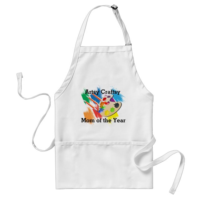 Artsy Craftsy Mom of the Year Adult Apron (Front)