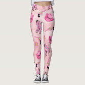 Watercolor Simple Pattern Floral LulaRoe Pink Blue Leggings | Zazzle