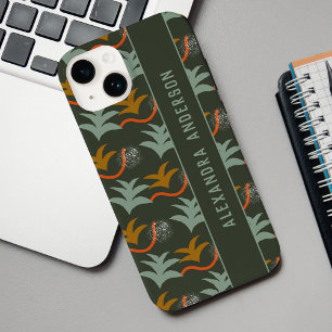 Artsy Dark Green Personalized Abstract Art Pattern Case-Mate iPhone 14 Case