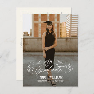 Artsy Doodles Graduation Announcement Postcard