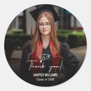 Artsy Doodles Graduation Thank You  Classic Round Sticker