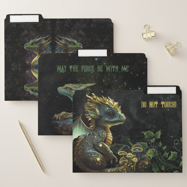Artsy dragon family members custom file folder (Set)