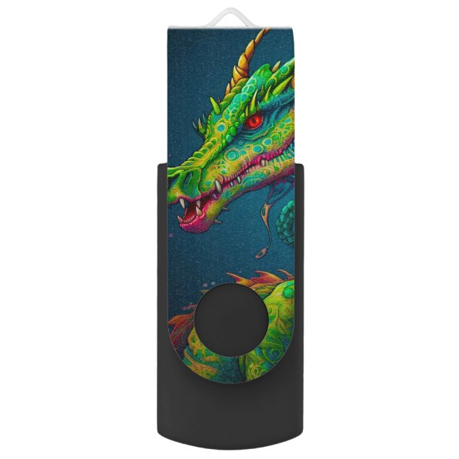 Artsy Dragon Flash Drive (Back (Vertical))