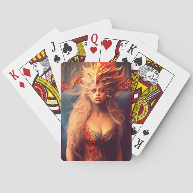 Artsy Dragon Lady Poker Cards (Back)