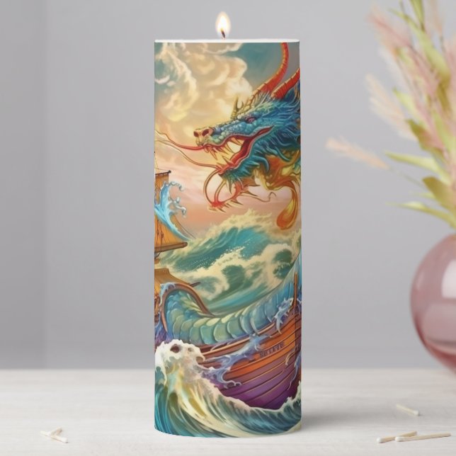 Artsy Dragon Pillar Candle (In Situ)
