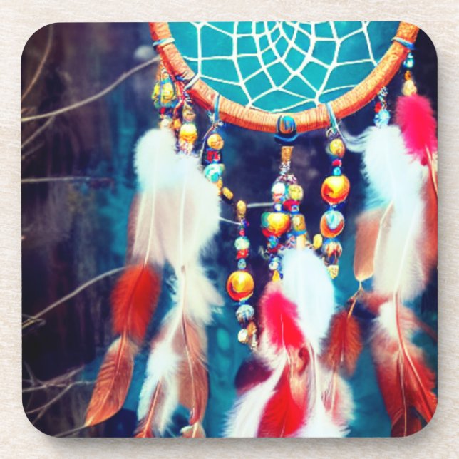 Artsy Dream Catcher Beverage Coaster (Front)