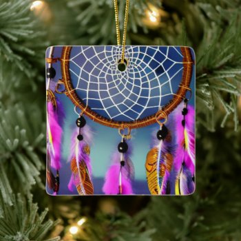 Artsy Dream Catcher Ceramic Ornament by MarblesPictures at Zazzle