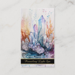 *~* Artsy Drip Crystals AP90 Gold QR Rainbow Business Card