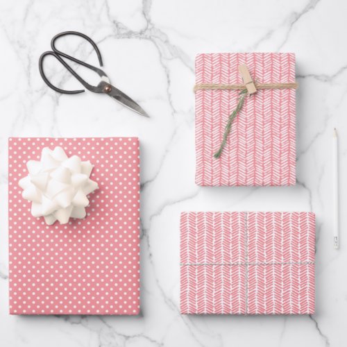 Artsy Dusty Rose Blush Pink Zigzag Stripes Art Wrapping Paper Sheets