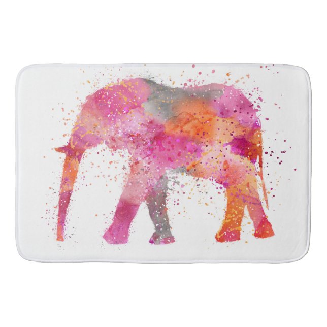 Artsy Elephant Bathroom Mat (Front)