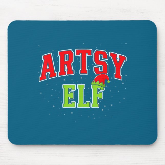 Artsy Elf Christmas Family Matching Group Xmas Act Mouse Pad (Front)