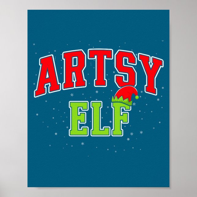 Artsy Elf Christmas Family Matching Group Xmas Act Poster (Front)