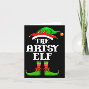 Artsy Elf Matching Family Group Christmas Party Py Card