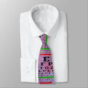 Artsy Eye Chart Optometrist Lavender Neck Tie