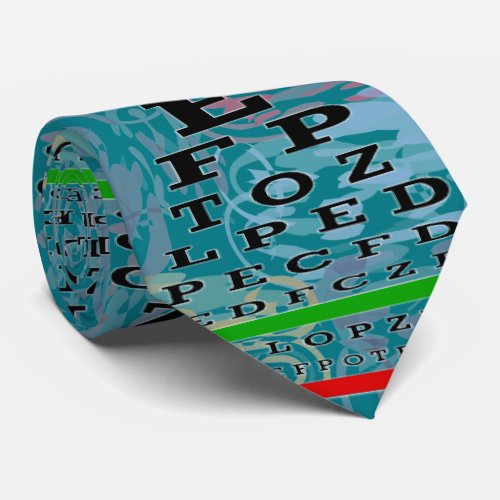 Artsy Eye Chart Optometrist Tie
