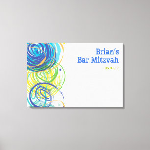 ARTSY FARTSY Bar Bat Mitzvah Sign-In Board Canvas Print