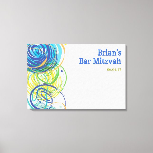 ARTSY FARTSY Bar Bat Mitzvah Sign-In Board Canvas Print (Front)