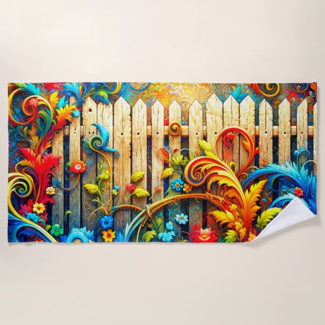 Artsy Fence Beach Towel (Front)