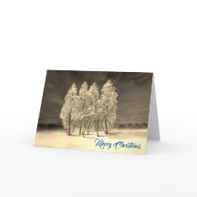 Artsy Fir Trees Blue Christmas Original Paint