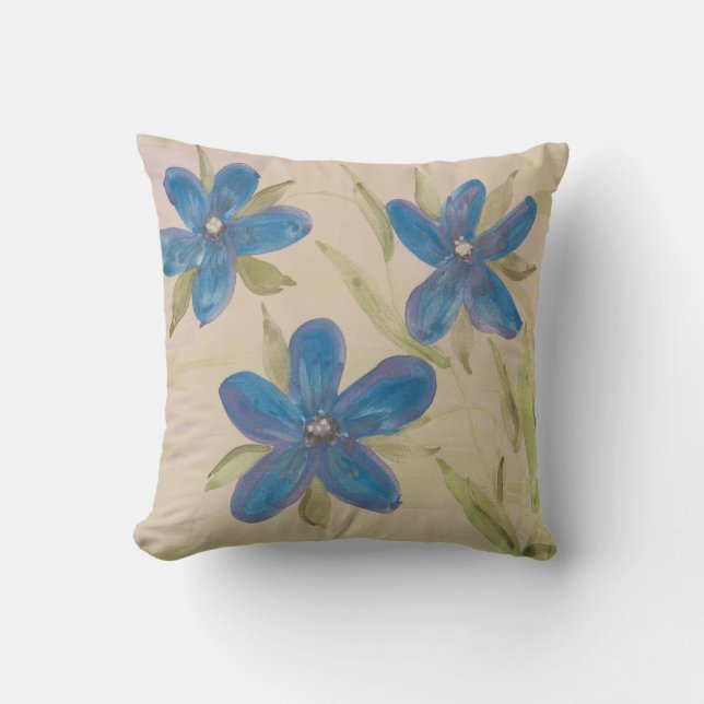 Artsy Floral And Patterned Design Throw Pillow (Front)