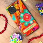 Artsy Floral. Fun Whimsical Colorful Inspirivity iPhone 13 Pro Max Case<br><div class="desc">This cheerful Inspirivity cell phone case will be the perfect addition to your phone. Change the personalized area with your name or favorite quote. Never misplace your phone again with this trendy case. The fun floral and heart illustration adds an artistic and stylish modern feel to your phone. For more...</div>