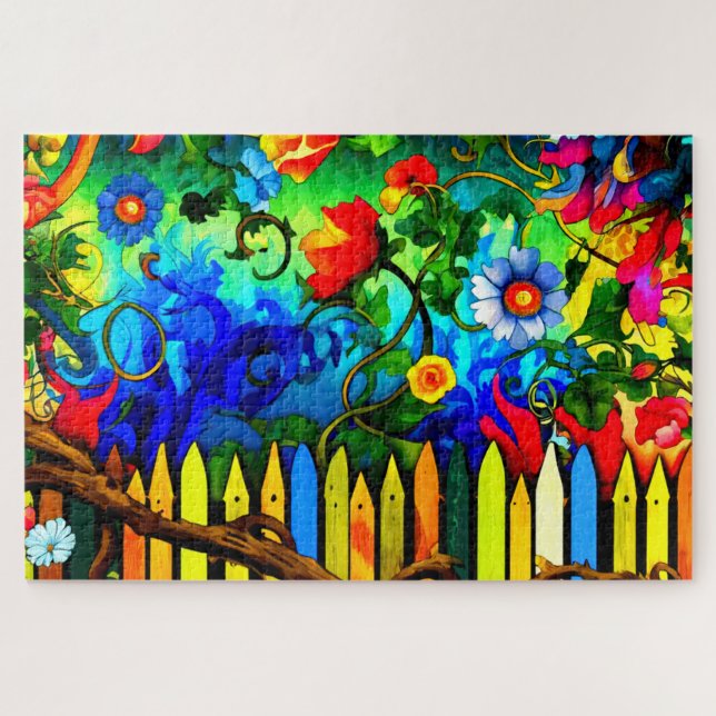 Artsy Flower Design Jigsaw Puzzle (Horizontal)