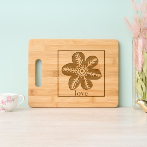 Artsy Flower Love Cutting Board