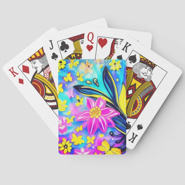 Artsy Flower Poker Cards (Back)