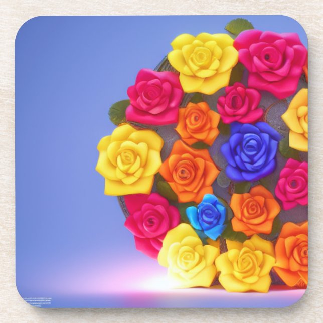 Artsy Flowers Beverage Coaster (Front)