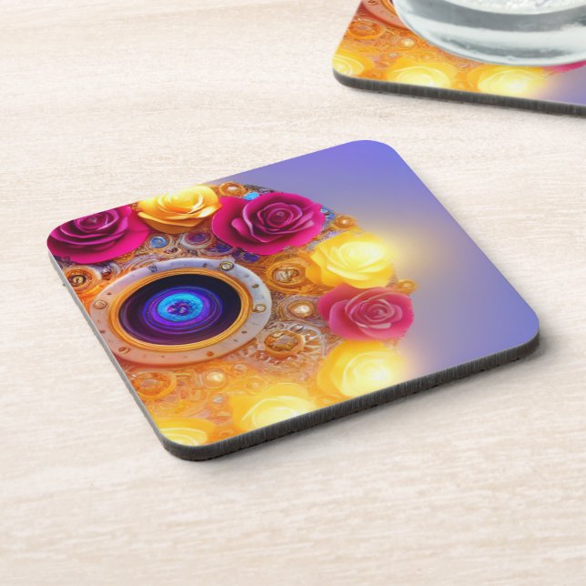 Artsy Flowers Beverage Coaster (Left Side)