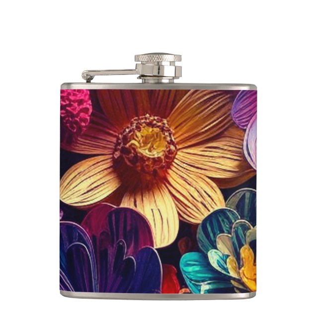 Artsy Flowers Flask (Front)