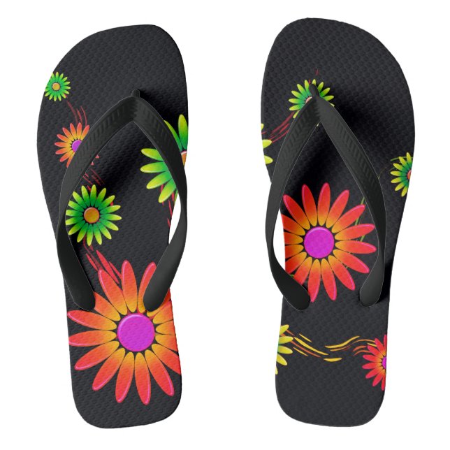 Artsy Flowers Flip Flops (Footbed)