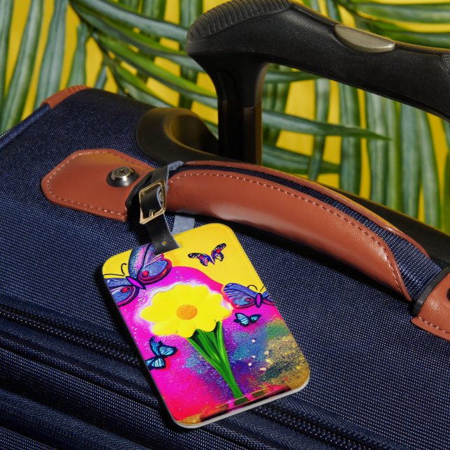 Artsy Flowers Luggage Tag (Front Insitu 1)