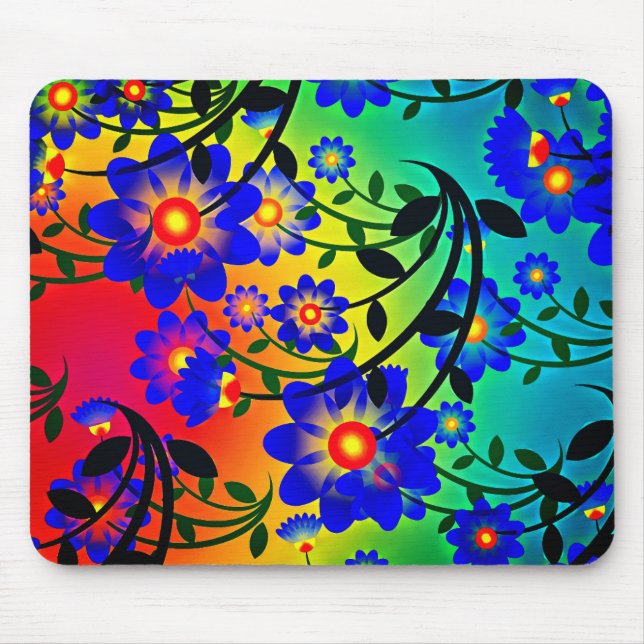 Artsy Flowers Mouse Pad (Front)