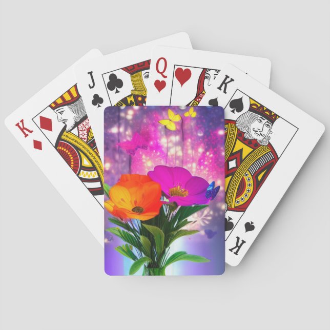Artsy Flowers Poker Cards (Back)