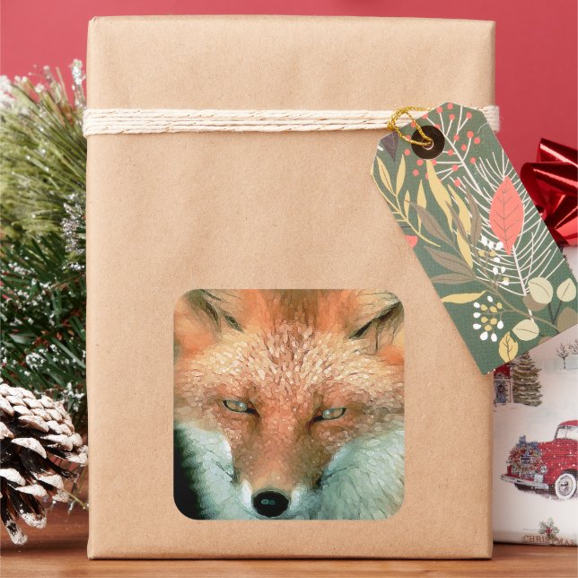 Artsy Folksy Fox Stickers (Holiday)