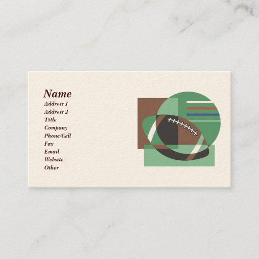 Customizable Artsy Football Business Cards