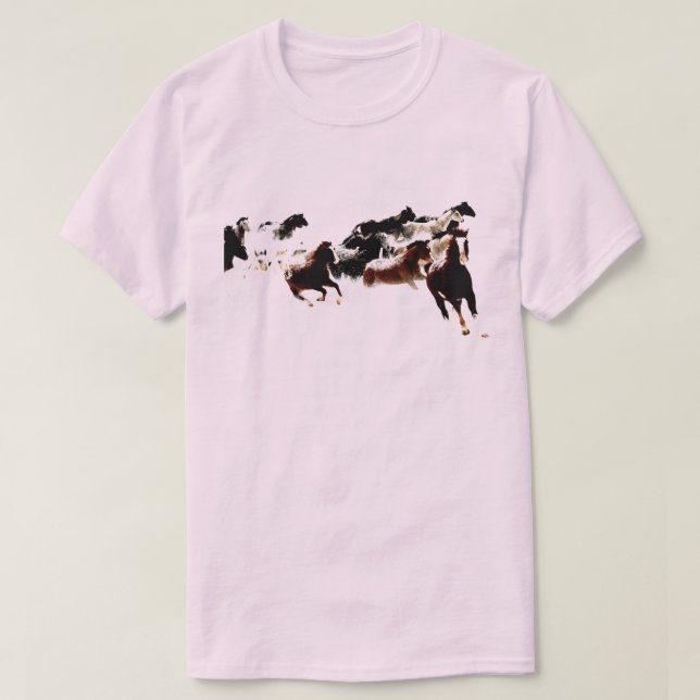 Artsy Frisky Running Horses T-Shirt (Design Front)