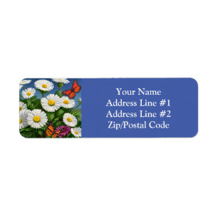 Artsy Fun Daisies And Butterflies Label