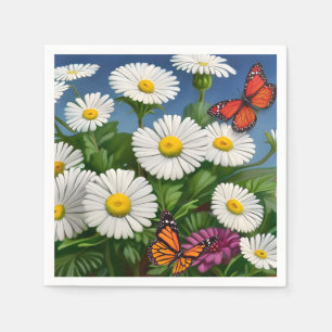 Artsy Fun Daisies And Butterflies Napkins