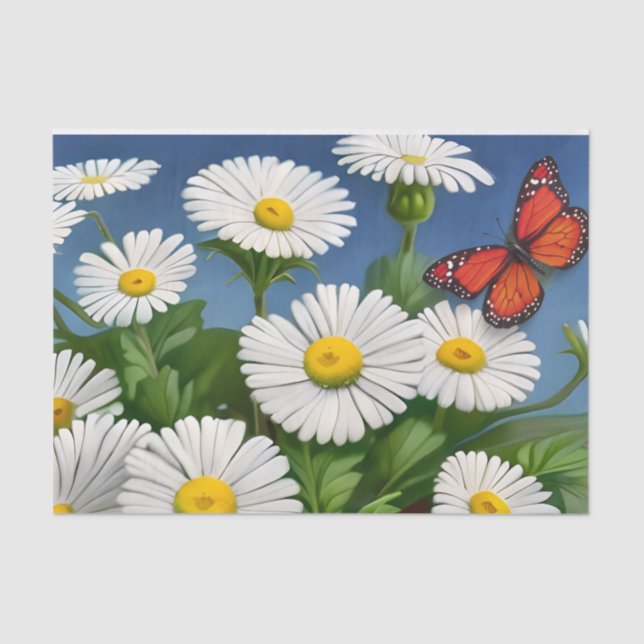 Artsy Fun Daisies And Butterflies Tissue Paper (Front)