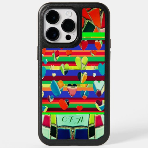 Artsy Fun Hearts Mosaic Art OtterBox iPhone 14 Pro Max Case