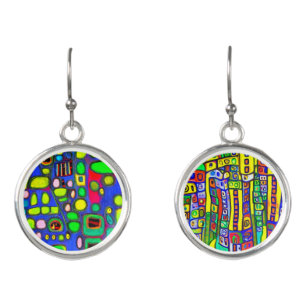 Artsy fun multicolor popular pattern earrings