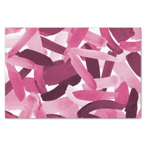 Artsy Girly Pink Burgundy Brushstroke Collage Tissue Paper