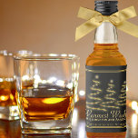 Artsy Gold Christmas Trees on Black Holiday Mini Liquor Bottle Label<br><div class="desc">These mini liquor bottle labels are perfect for making party favors or stocking stuffers. The festive design features three artsy stylized glowing golden Christmas trees on a black background. The greeting reads: Warmest Wishes! There is space for your signature and the type of spirits or bottle contents.</div>