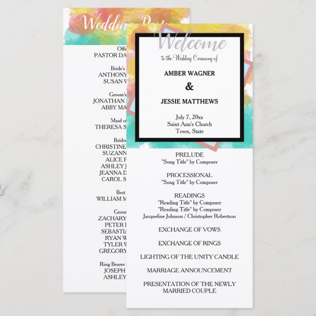 Artsy Gouache Watercolors Geometric  Program (Front/Back)